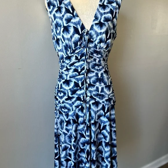 NWT White House Black Market Ruched Tie-Shoulder Midi Dress - Picture 2 of 8